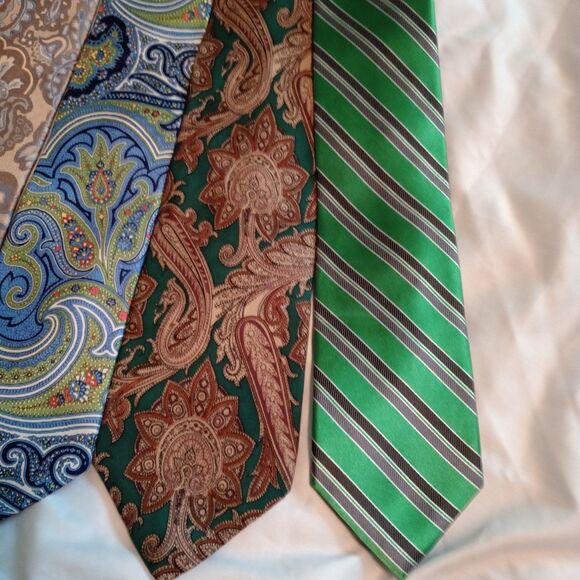 Bundle of 5 Silk Ties. Chaps, Van Heusen, Croft & Barrow, American Living. - Picture 3 of 7